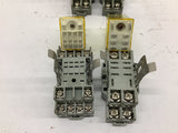 Relay Assorted 3 Each RH2B 24 VDC 1 Each RY4S 24 VDC With Base Lot Of 4