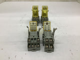 Relay Assorted 3 Each RH2B 24 VDC 1 Each RY4S 24 VDC With Base Lot Of 4