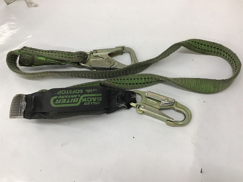 Miller 913B/6FTGNU Back Biter Lanyard With Soft Stop 6' L