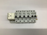 Allen-Bradley 1492-SP C1A Breaker Lot of 6 Mounted on Din Rail