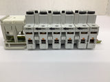 Allen-Bradley 1492-SP C1A Breaker Lot of 6 Mounted on Din Rail