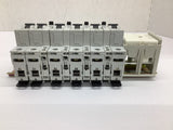 Allen-Bradley 1492-SP C1A Breaker Lot of 6 Mounted on Din Rail