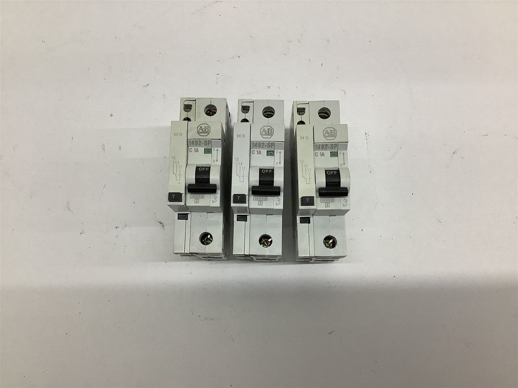 Allen-Bradley 1492-SP 1A Single Pole Circuit Breaker Lot Of 3