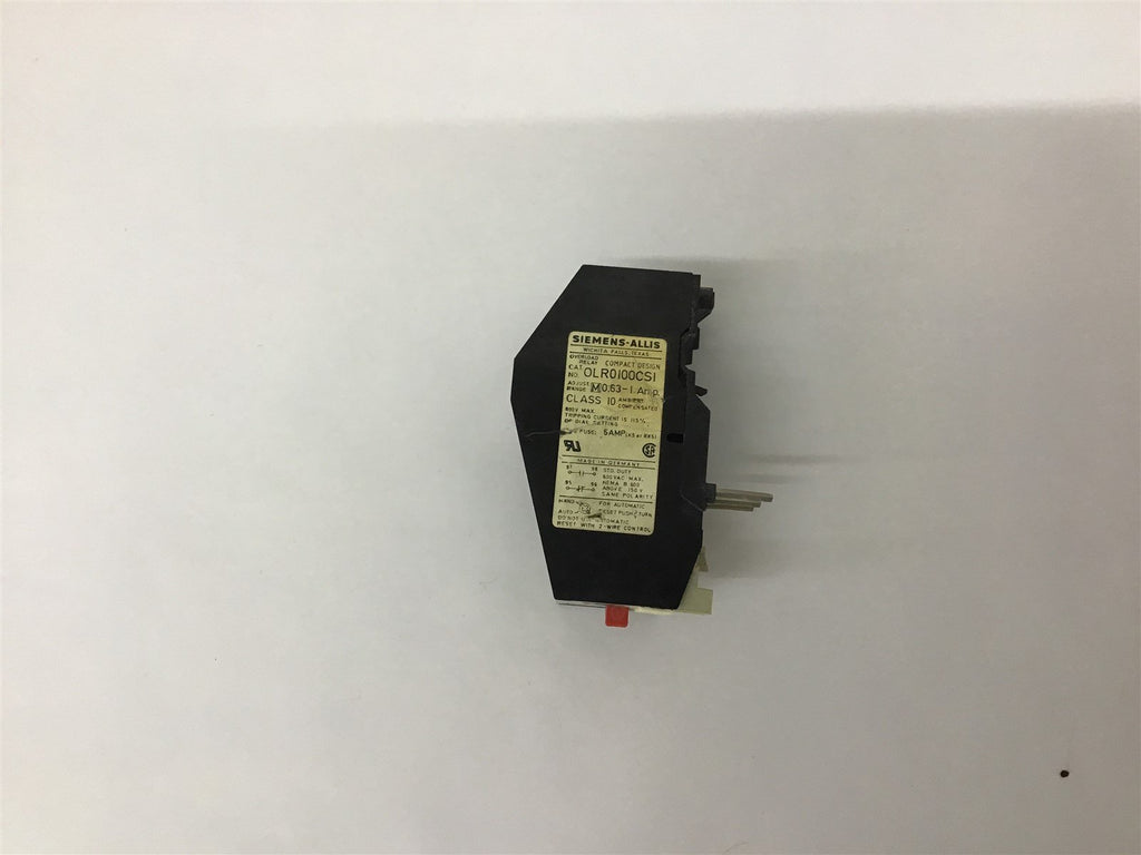 Siemens OLR0100CS1 relay 0.63-1 Amp 600 Volts