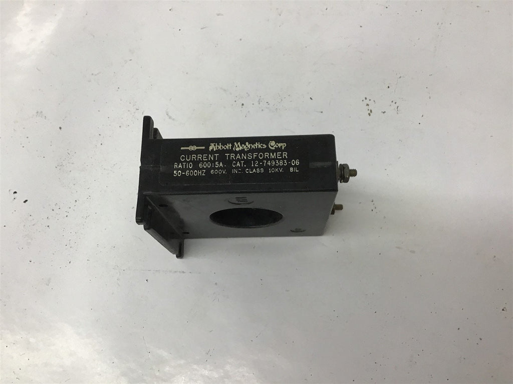 Abbot Magnectics 12-749383-06 Current Transformer 600:5A