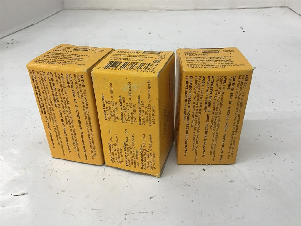 Hubbell HBL4770C Twist Lock Plug Lot Of 3