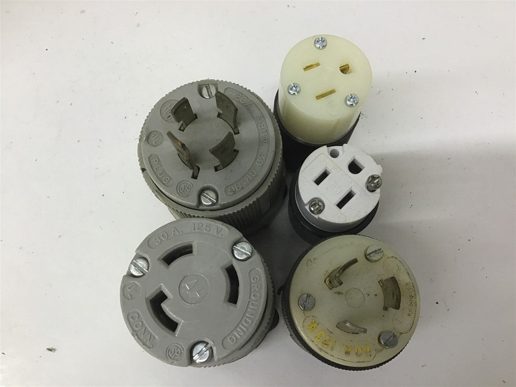 Assorted Plugs And Receptacles Lot Of 5