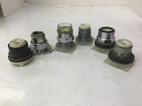 Assorted Pushbutton And Switch Bases Lot Of 6