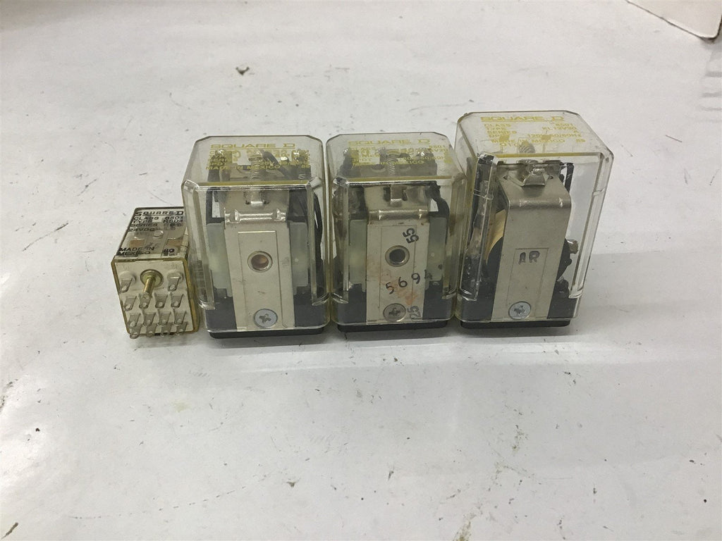 Assorted Square D Relays KU13V20 120 V 50/60 Hz and RSD4 24 VDC Lot Of 4