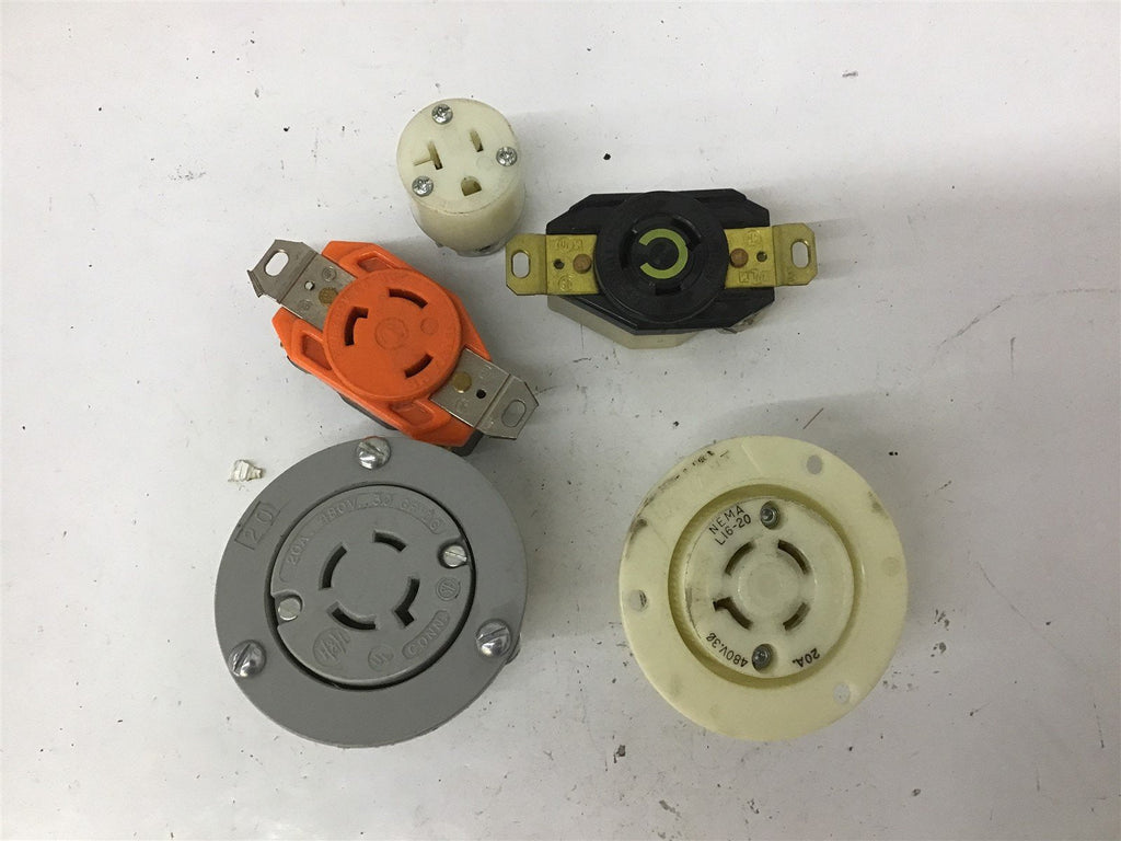 Assorted Receptacles Bryant Hubbell Leviton Lot Of 5