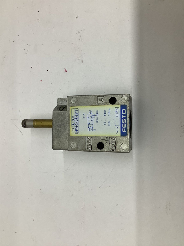 Festo 10 834 MFH-3-1/8-NPT Solenoid Valve 1.5-8 Bar 21.8-116 PSI