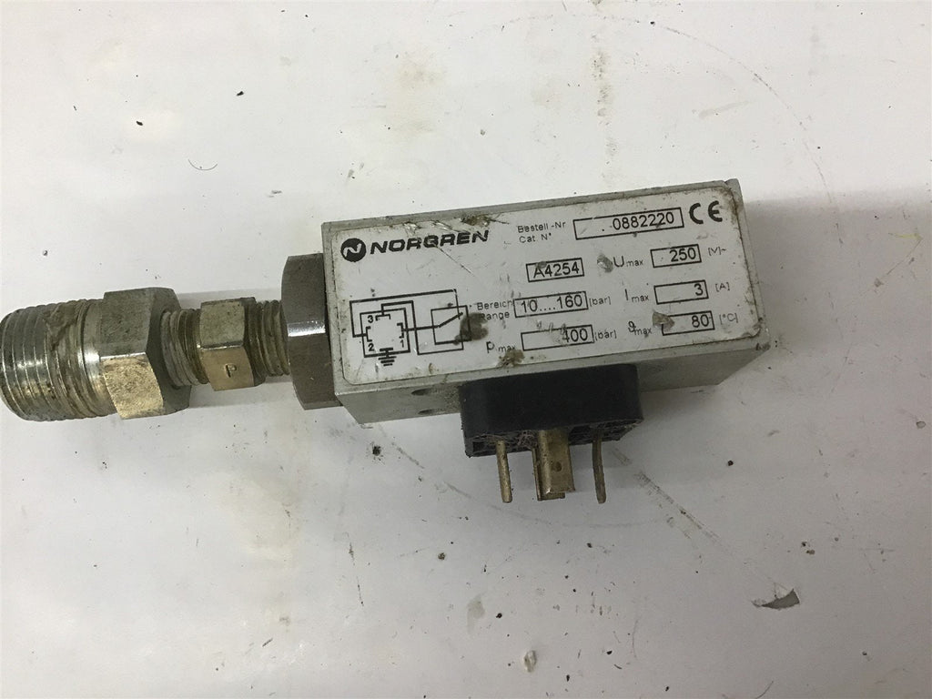 Norgren 0882220 Pressure Switch W/ Attachment 3 A 250 V 400 Bar