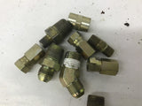 Assorted Brass Alloy Hydraulic / Pneumatic Fittings Lot Of 11