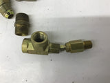 Assorted Brass Alloy Hydraulic / Pneumatic Fittings Lot Of 11