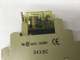 IDEC RJ2S-CL Relay W/ 24X8C Base Lot Of 2