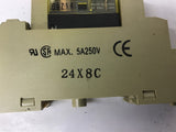 IDEC RJ2S-CL Relay W/ 24X8C Base Lot Of 2