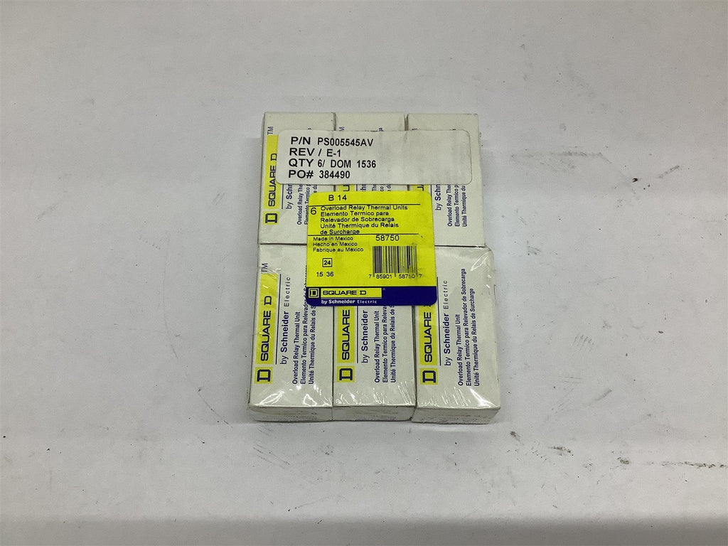 Square D PS005545AV Overload Relay Thermal Units Lot Of 6