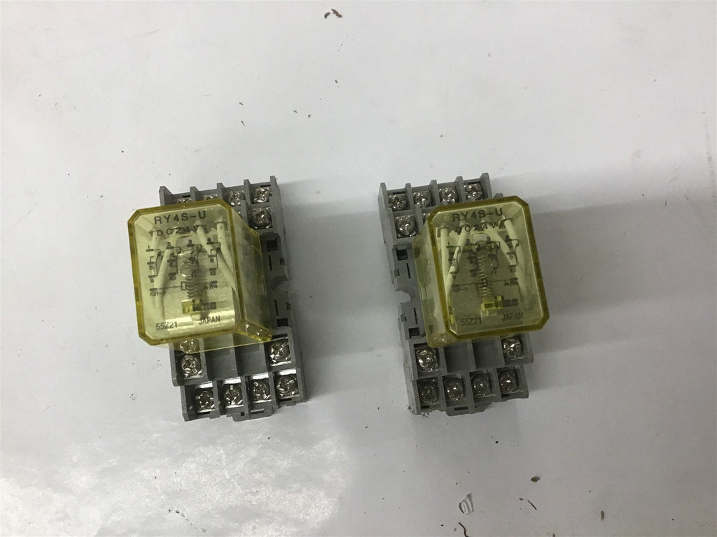 IDEC RY4S-U Relay W/ Base Lot Of 2