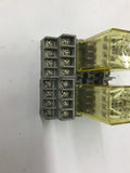 IDEC RY4S-U Relay W/ Base Lot Of 2