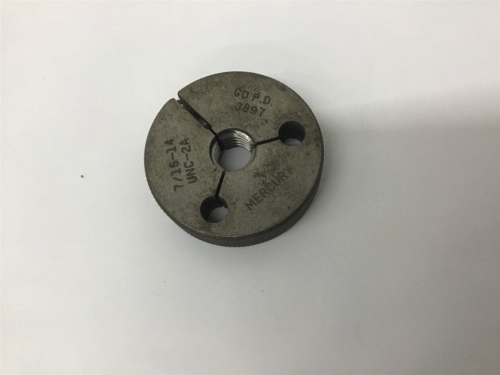 Mercury 7/16-14 UNC-2A Thread Ring Gage GO .3897