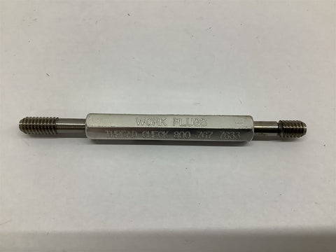 Work Plugs Threaded Plug Gage GO .1889 NO GO .1933