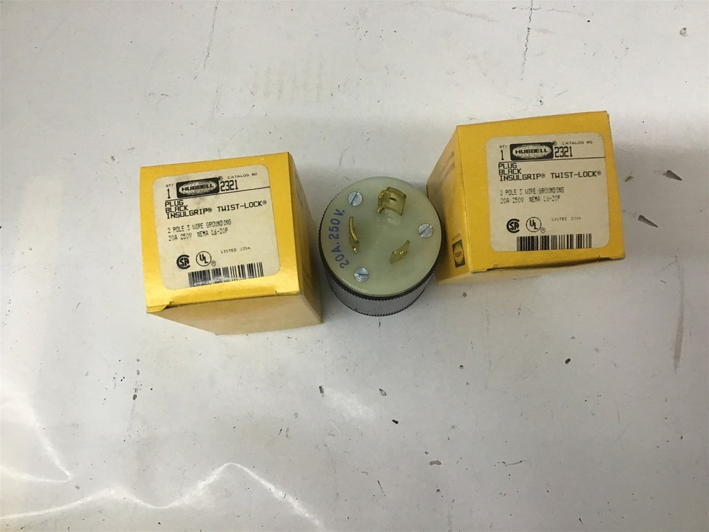 Hubbell 2321 20A 125V Twist Lock Plug Lot Of 2