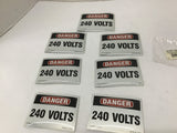 Lab Safety Supply 21002 Danger 240 Volt Sticker 3 1/2" by 5" Lot Of 7