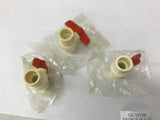 B and K 107-125 CPVC Ball Valve 100 PSI 1" 1 1/8" OD Lot Of 3