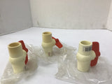 B and K 107-125 CPVC Ball Valve 100 PSI 1" 1 1/8" OD Lot Of 3