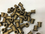 Brass Flange Bushings 1/4" Bore, 3/8" OD, 1/2" Length Lot of 70