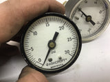 Ashcroft Air Pressure Gauge 1 1/2" 0-30 PSI Lot Of 2