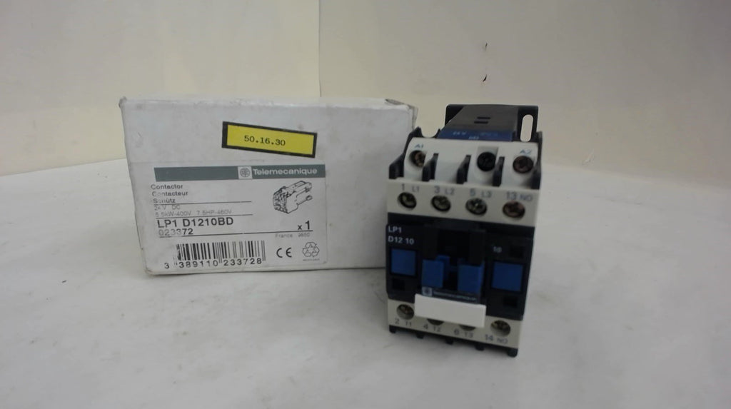 TELEMECANIQUE LP1 D1210BD CONTACTOR/STARTER, 600 VAC MAX, 5.5KW-400V, 7.5HP-460V