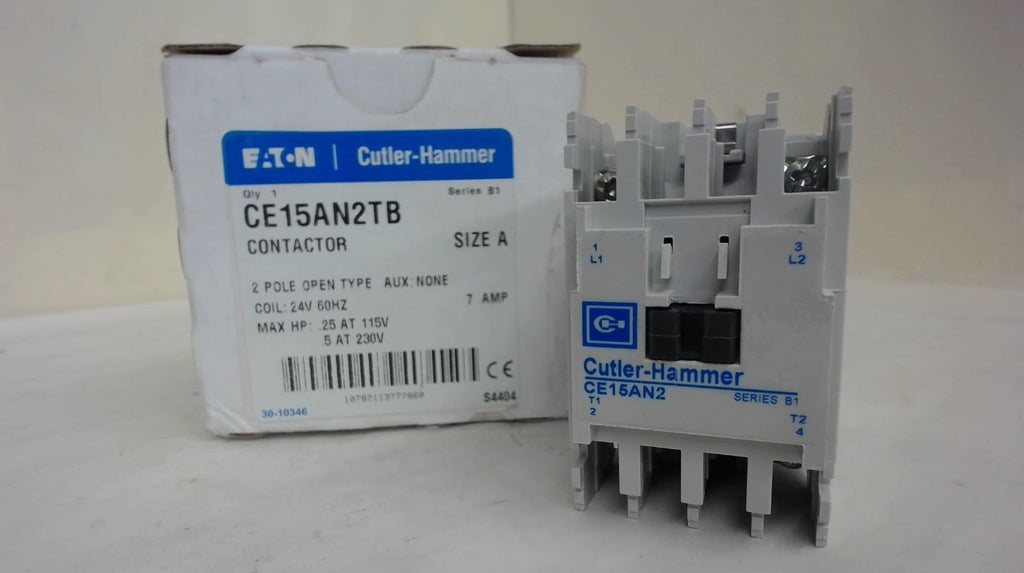 EATON / CUTLER-HAMMER CE15AN2TB CONTACTOR / STARTER, SIZE A, 7 AMP 600 V