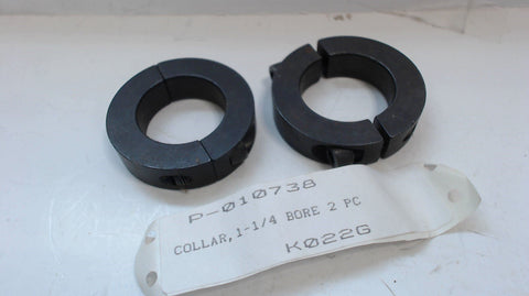 2 Double Split Clamping  Shaft Collar - 1 1/4" Bore -  Black Oxide - New