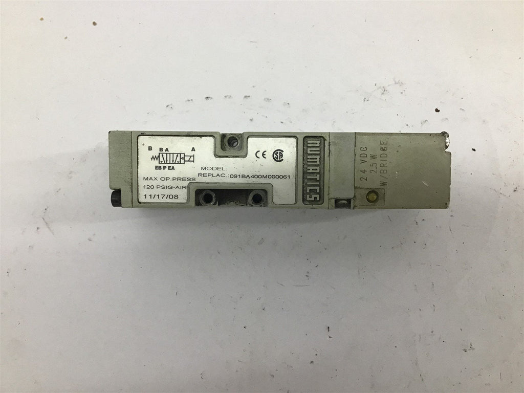 Numatics 091BA400M000061 Valve 120 PSIG