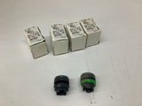 Schneider ZB5 AW333 Illuminated Green Push Button Lot Of 4