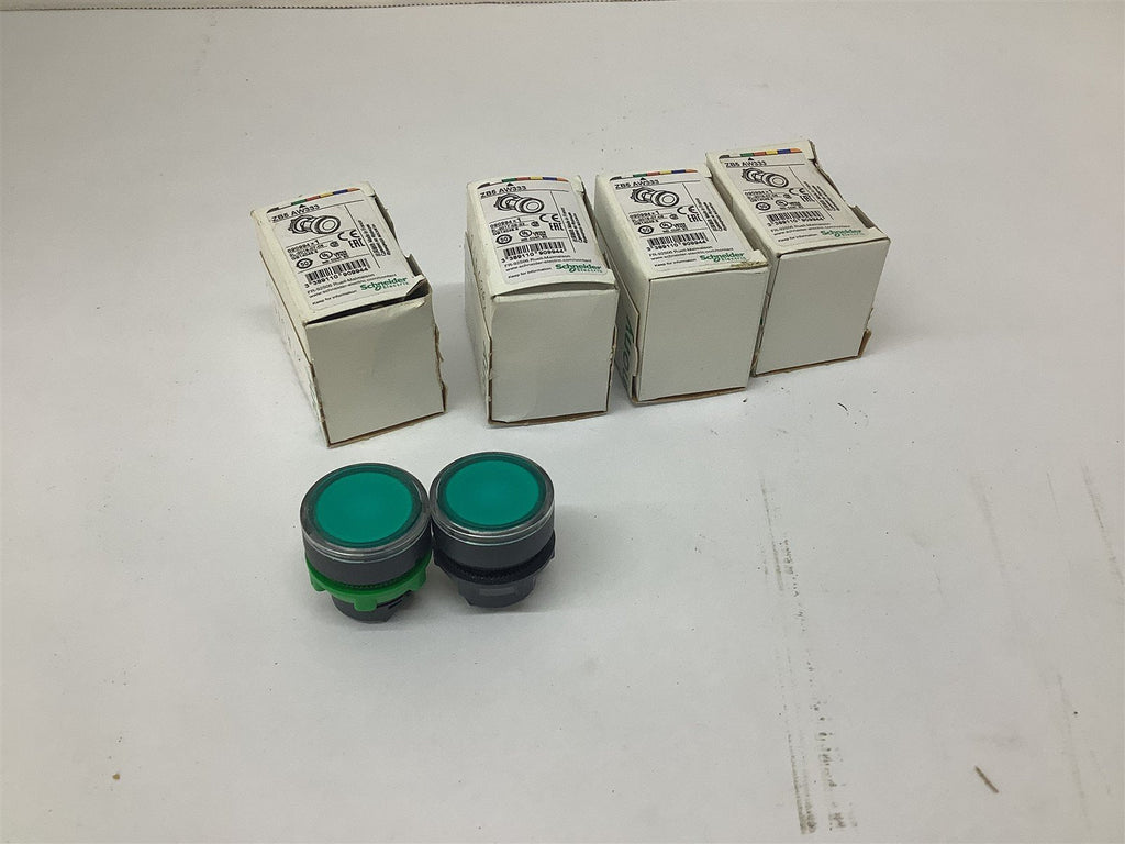 Schneider ZB5 AW333 Illuminated Green Push Button Lot Of 4