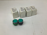 Schneider ZB5 AW333 Illuminated Green Push Button Lot Of 4