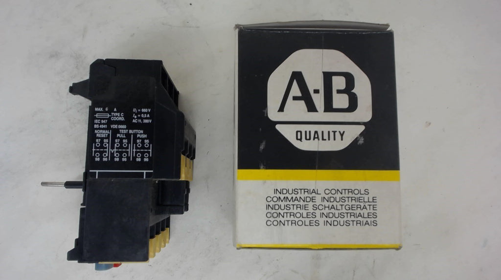 ALLEN-BRADLEY 193-BSB16 BIMETALLIC OVERLOAD RELAY, 1.0-1.6A, 5 KA @ 600 V, SER B