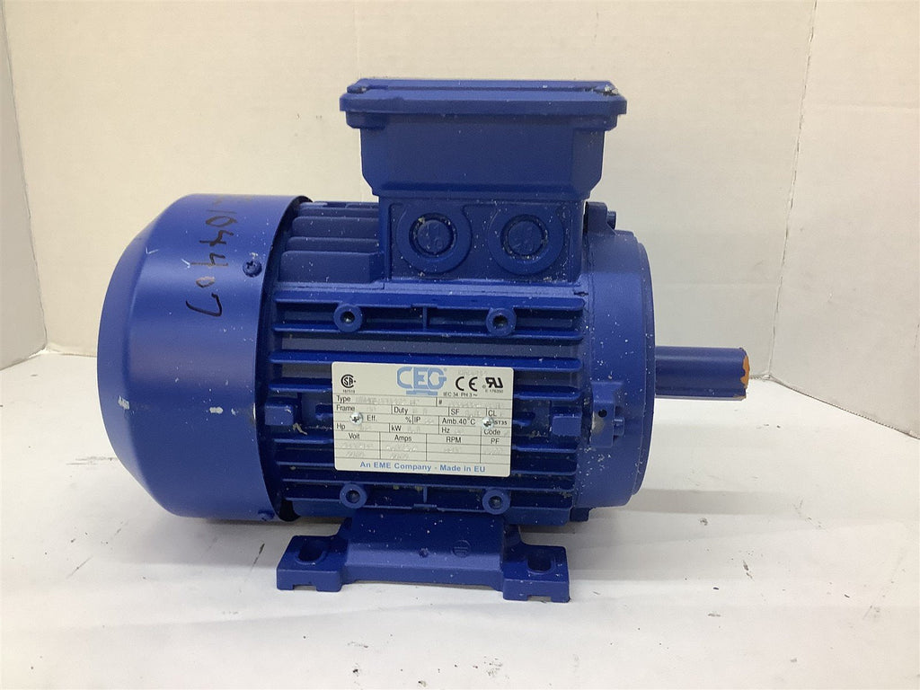 CEG MT0ML80B2/2 AC Motor 1.5 Hp 230/460 V 3600 Rpm 2P Fr 80 3 Ph 60 Hz SP