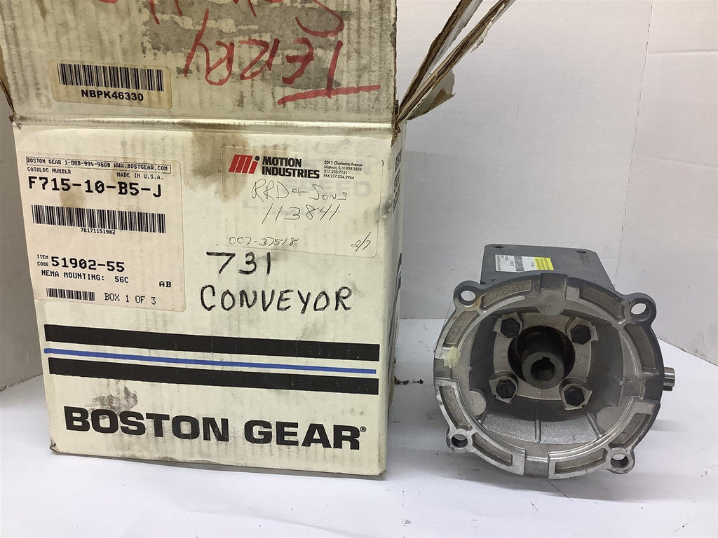 Boston Gear F715-10-B5-J Gear Reducer 1750RPM 343 Torq LB IN 1.0 Ratio