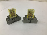 IDEC RY4S-UL Relay 110-120VAC W/ SY4S-05C Socket Lot Of 2