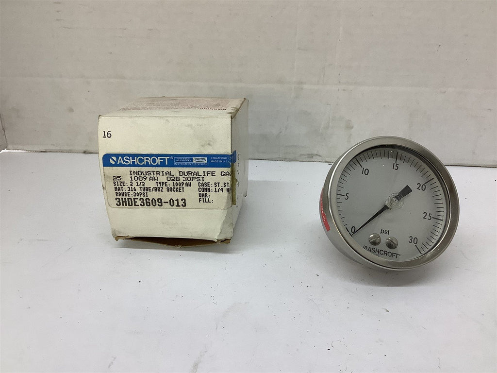 Ashcroft 1009AW 30PSI Air Pressure Gauge