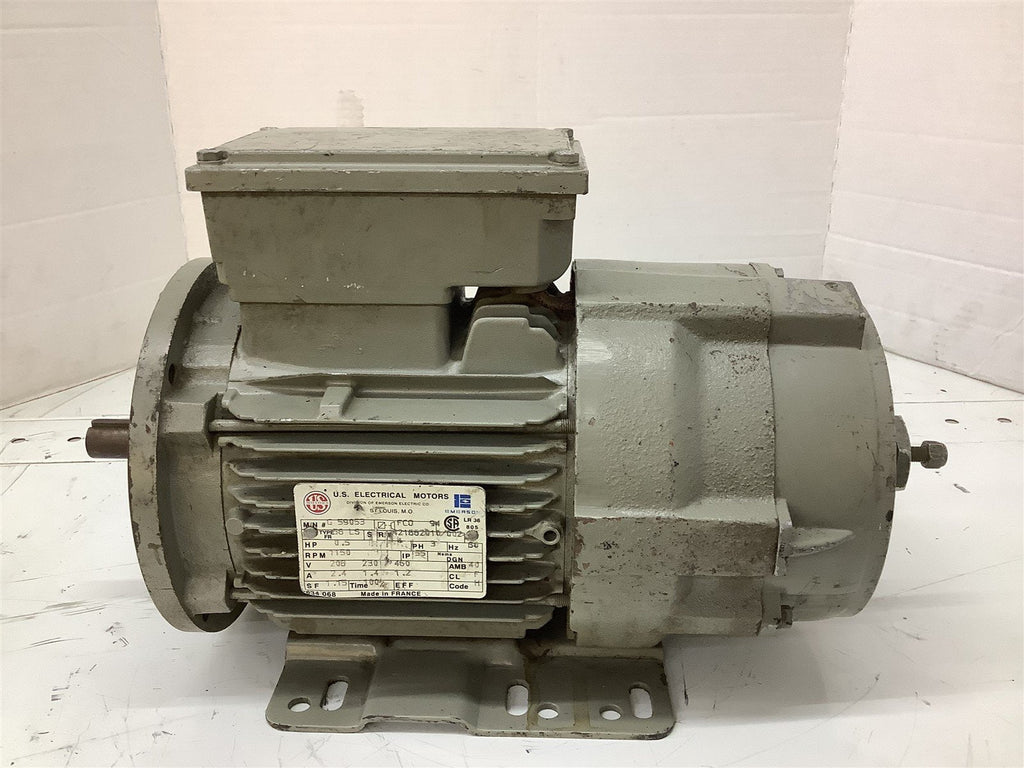 US Motors G59053C 1/2HP 208-230/460V 1150RPM 56LS FR 3PH 60Hz