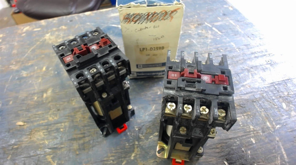 LOT OF 2 TELEMECANIQUE LP1-D259B CONTACTOR / STARTER, 500 V MAX, 24 VDC COIL