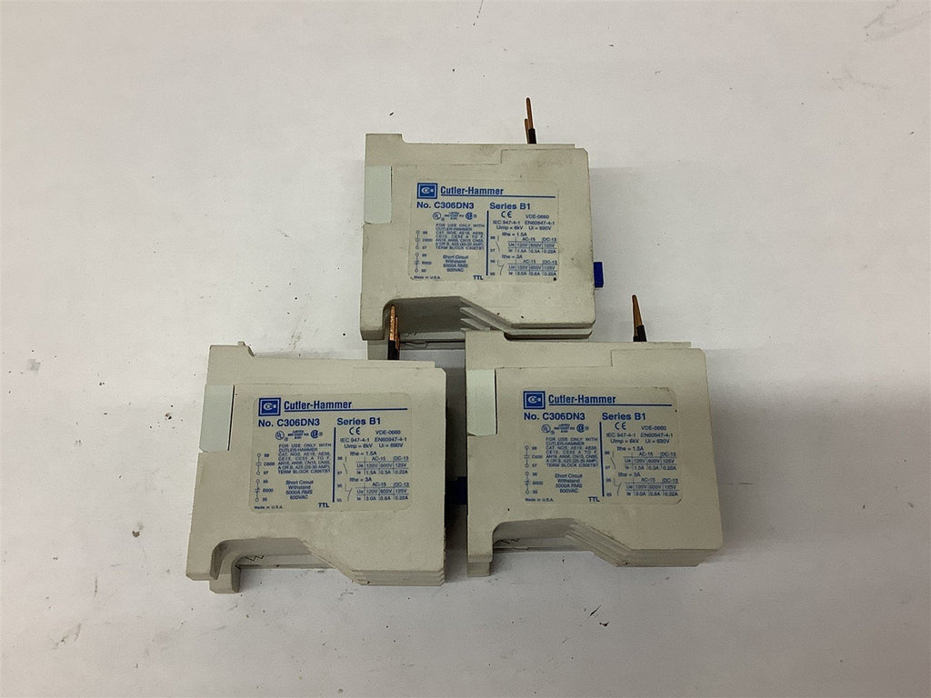 Eaton C306DN3 Overload Relay Lot Of 3