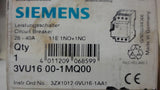 SIEMENS 3VU16 00-1MQ00 CIRCUIT BREAKER, 28-40A, 460V / 30 HP, 11E, 1 NO + 1 NC