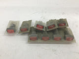 Red Rectangular Push Button Lot Of 9