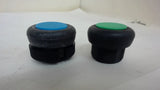 Lot Of 5 Pushbuttons, 2 Each Blue, 3 Each Green