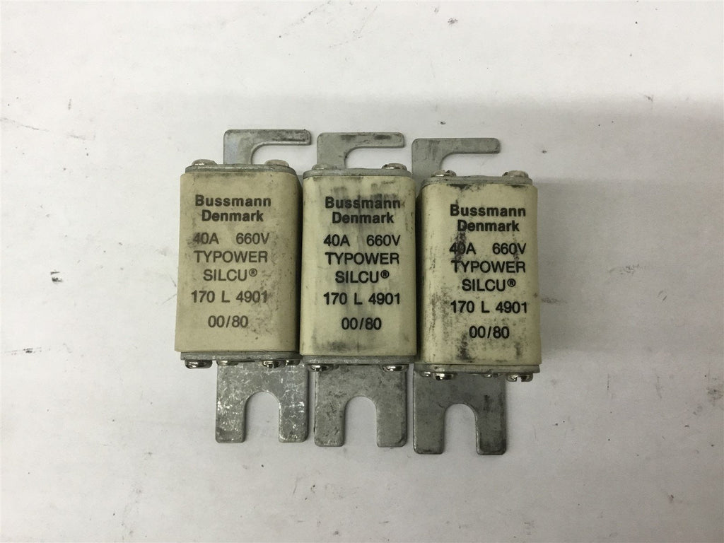 Bussmann Denmark 170L4901 40A 660V Typower Silcu Fuse Lot Of 3